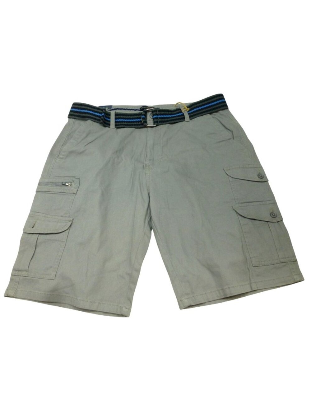NWT Indigo Beast Mens Gray Cargo Shorts W/ Belt Size 36 Multiple Pockets 11" Ins